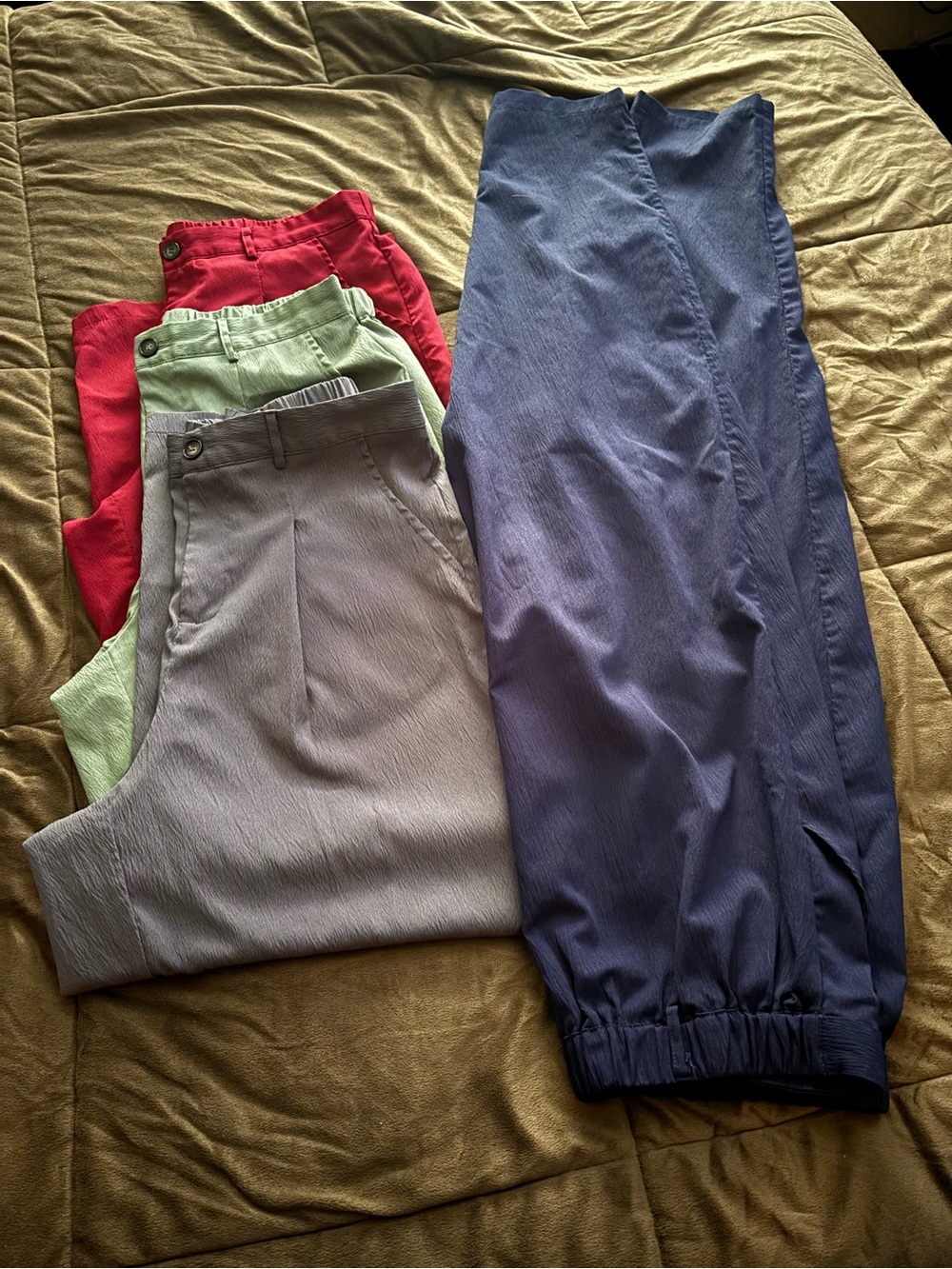 Women's High-Waist Burgundy Tapered Pants (4 pairs) - Picture 6 of 8
